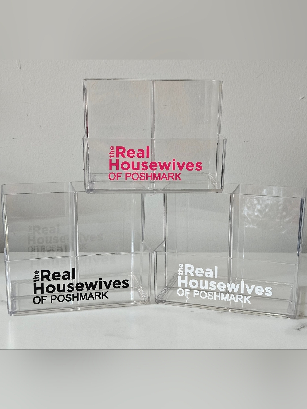 "The Real Housewives Of Poshmark" Acrylic 3-Compartment Vanity/Desk Organizer